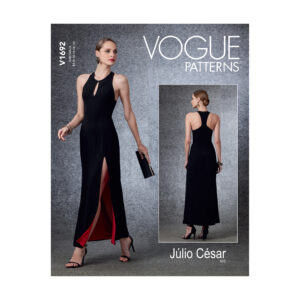 Vogue Schnittmuster V1692 - Kleid - Abendkleid - Schlitz - rückenfrei