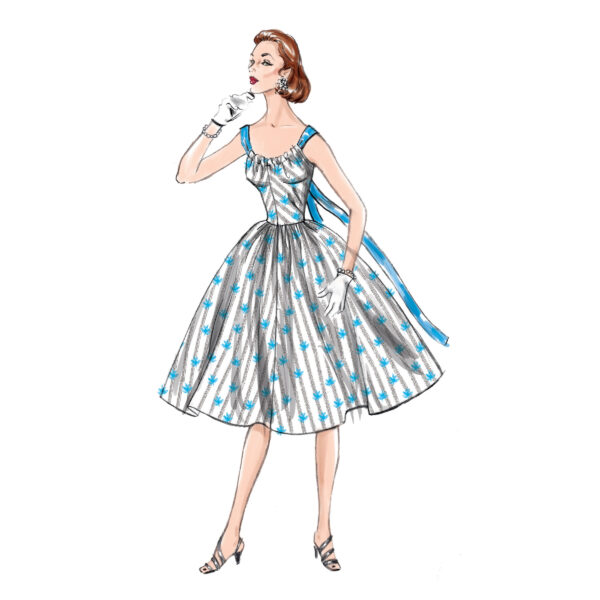 Vogue Schnittmuster V1696 - Kleid im Vintage Stil - ca. 1954 – Bild 4