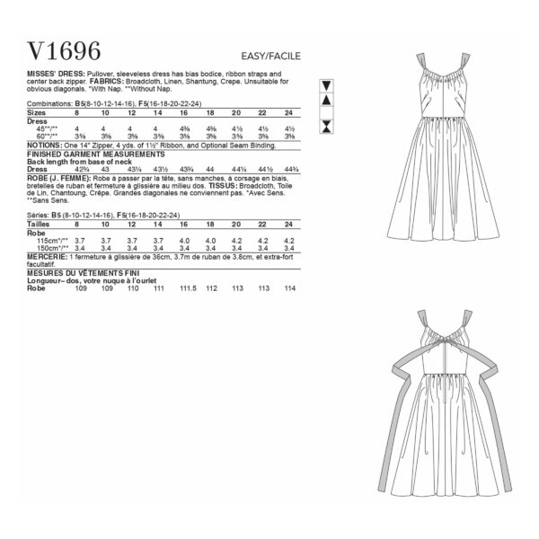 Vogue Schnittmuster V1696 - Kleid im Vintage Stil - ca. 1954 – Bild 6