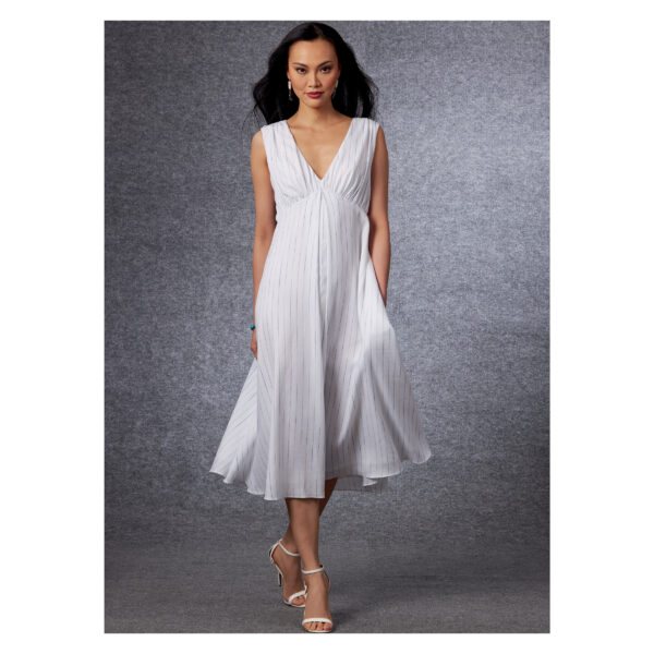 Vogue Schnittmuster V1699 - Kleid - Oberteil angeriehen - V-Ausschnitt – Bild 3