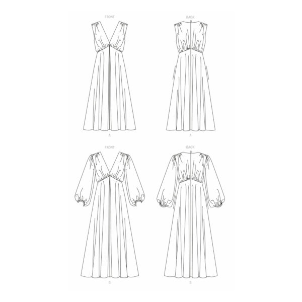 Vogue Schnittmuster V1699 - Kleid - Oberteil angeriehen - V-Ausschnitt – Bild 7