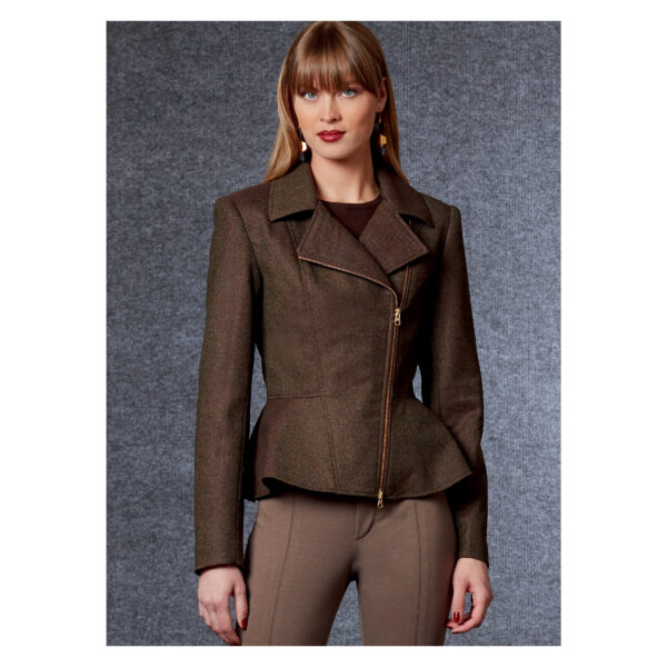 Vogue Schnittmuster V1714 - Jacke mit Schösschen - Reverskragen – Bild 3