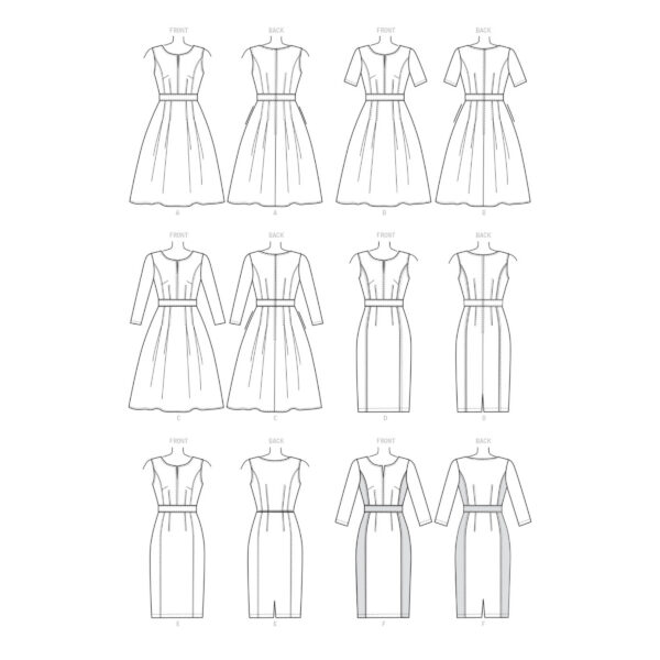 Vogue Schnittmuster V1737 - Kleid - mit schmalem oder weitem Rock – Bild 7