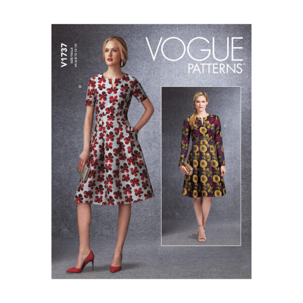 Vogue Schnittmuster V1737 - Kleid - mit schmalem oder weitem Rock