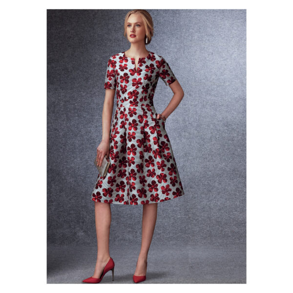 Vogue Schnittmuster V1737 - Kleid - mit schmalem oder weitem Rock – Bild 4
