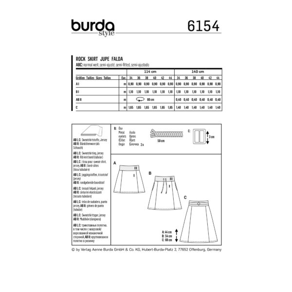 Burda Style Schnittmuster Nr. 6154 - Rock - lang & kurz – Bild 11