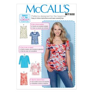 McCalls Schnittmuster M7322 - T-shirt - Basic - Rundhalsausschnitt