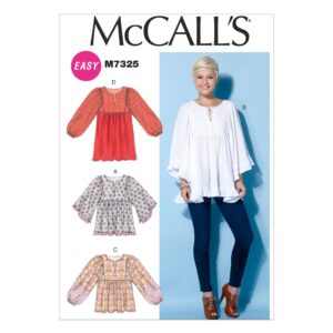 McCalls Schnittmuster M7325 - Bluse - lässige Weite - Trachtenstil