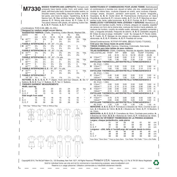 McCalls Schnittmuster M7330 - Overall - Hosenanzug – Bild 4