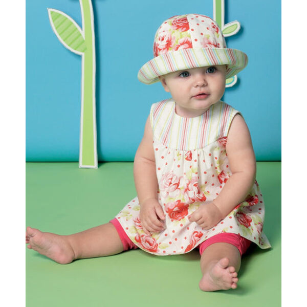 McCalls Schnittmuster M7342 - Baby - Kleidchen mit Hose und Hut – Bild 3