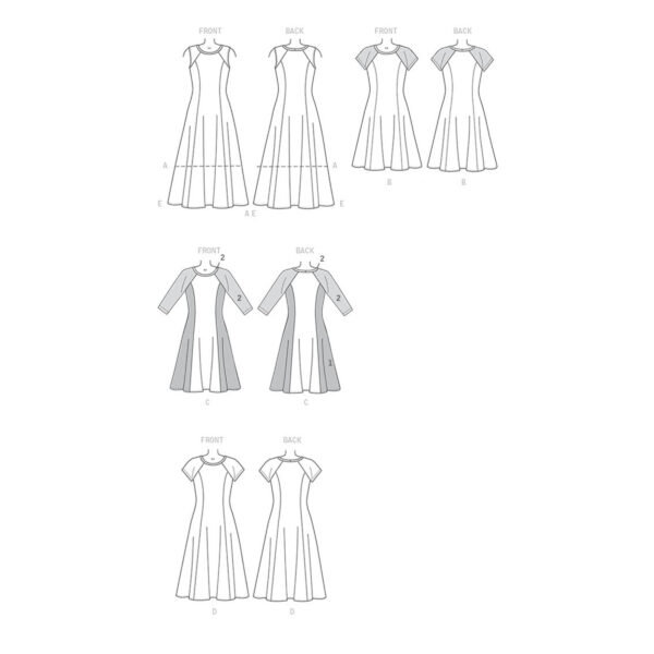 McCalls Schnittmuster M7349 - Kleid - Teilungsnähte - Raglanarm – Bild 5