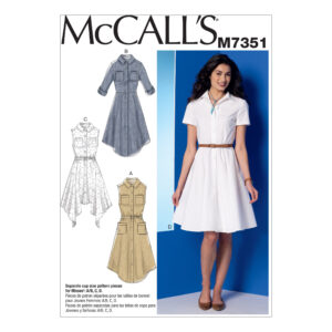 McCalls Schnittmuster M7351 - Kleid - Knopfleiste - Gürtel