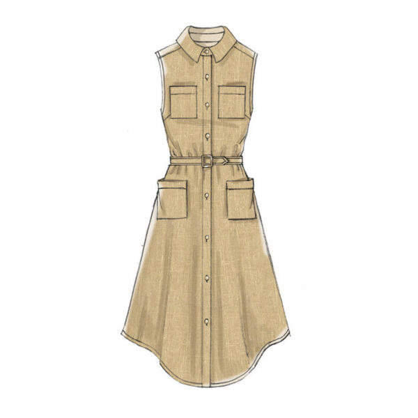 McCalls Schnittmuster M7351 - Kleid - Knopfleiste - Gürtel – Bild 3