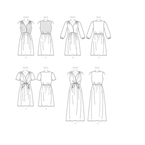McCalls Schnittmuster M7381 - Kleid mit angesetztem Rockteil - Schulter geriehen – Bild 5