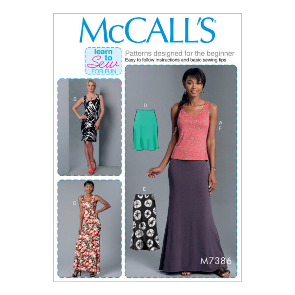McCalls-Schnittmuster-M7386 - Kleid - Rock - Top
