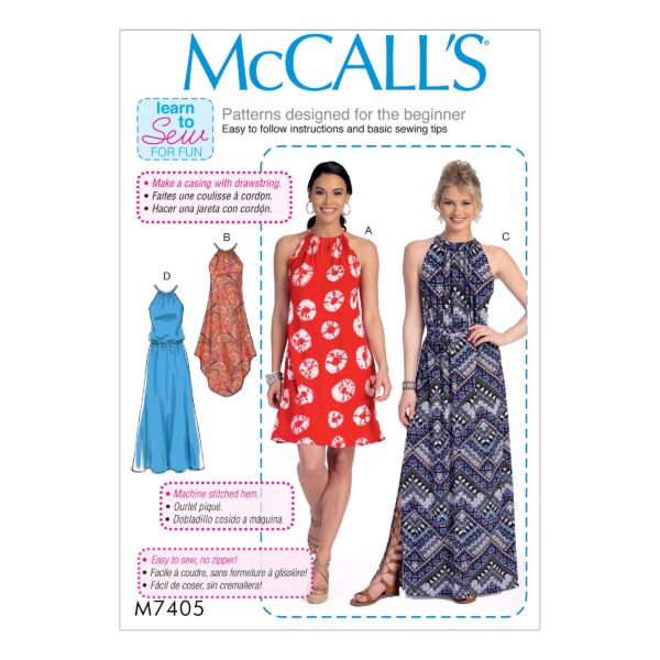 McCalls Schnittmuster M7405 - Kleid - Raffung - ärmellos