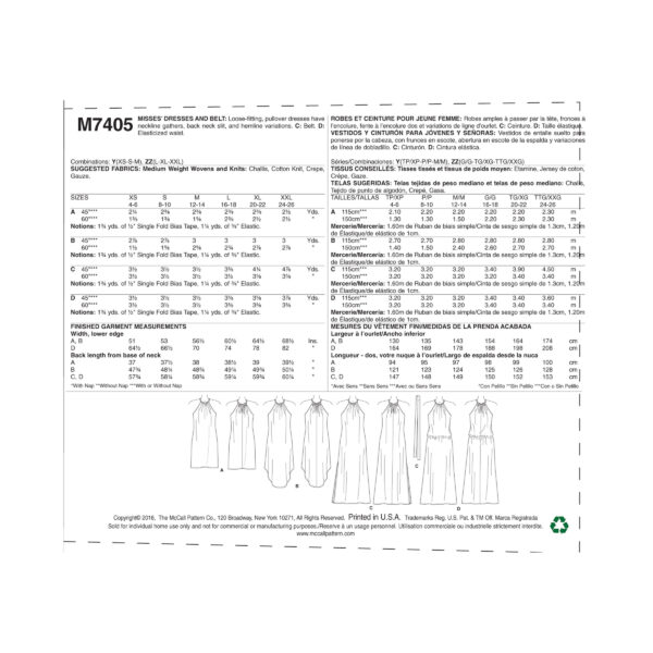 McCalls Schnittmuster M7405 - Kleid - Raffung - ärmellos – Bild 6
