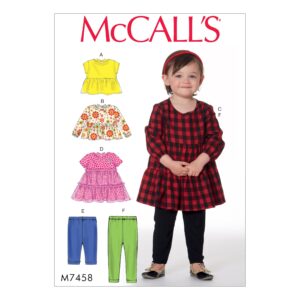 McCalls Schnittmuster M7458 - Kleid mit Legging - Rüschenkleid - Stufenrock