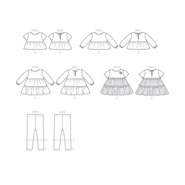 McCalls Schnittmuster M7458 - Kleid mit Legging - Rüschenkleid - Stufenrock – Bild 9