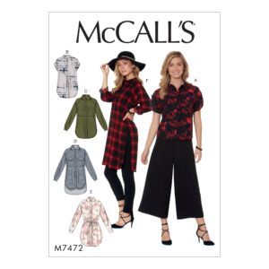 McCalls Schnittmuster M7472 - Bluse - Longbluse - Minikleid