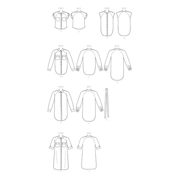 McCalls Schnittmuster M7472 - Bluse - Longbluse - Minikleid – Bild 9