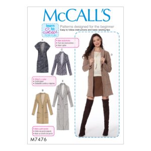 McCalls Schnittmuster M7476 - Jacke - Blazer - Mantel - Weste