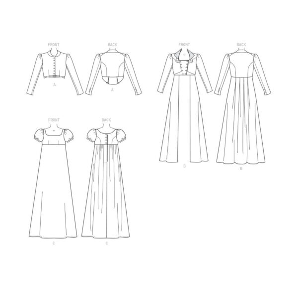 McCalls Schnittmuster M7493 - historisches Kostüm - Kleid - Kurzjacke – Bild 7