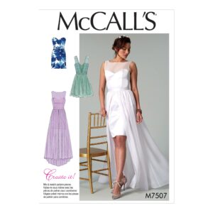 McCalls Schnittmuster M7507 - Kleid - mit Überrock - Schleppe