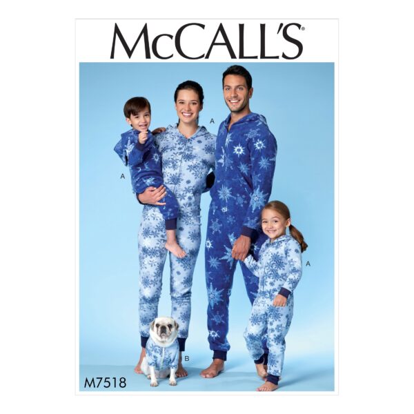 McCalls Schnittmuster M7518 - Anzug für die ganze Familie - Hausanzug