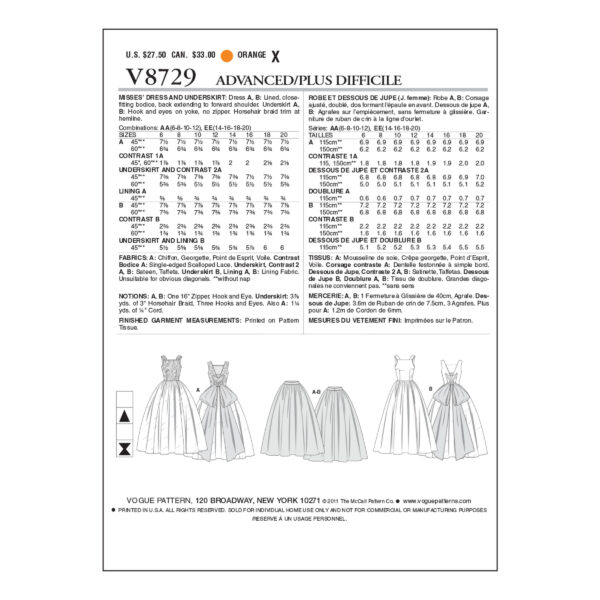 Vogue Schnittmuster V8729 - Abendkleid - Ballkleid - Festrobe - 50er Jahre – Bild 7