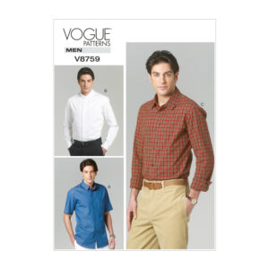 Vogue Schnittmuster V8759 - Hemd - Herren - 2 Kragenvarianten