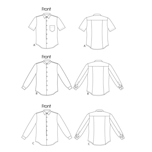 Vogue Schnittmuster V8759 - Hemd - Herren - 2 Kragenvarianten – Bild 9