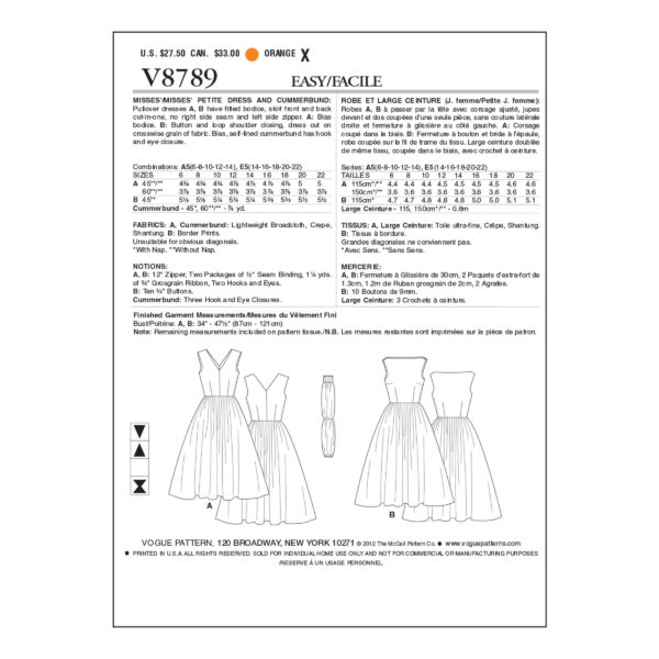 Vogue Schnittmuster V8789 - Kleid - Vintage - 50er Jahre Stil – Bild 8