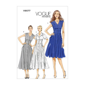Vogue Schnittmuster V8577 - Kleid - breite Taille - geknöpft