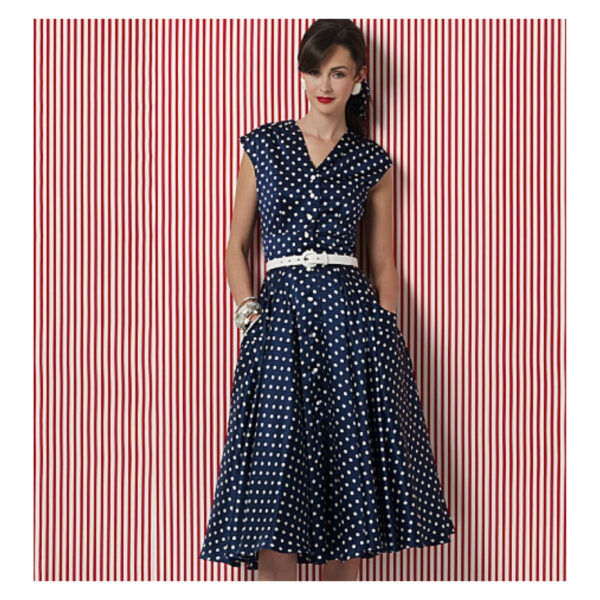 Vogue Schnittmuster V8577 - Kleid - breite Taille - geknöpft – Bild 6