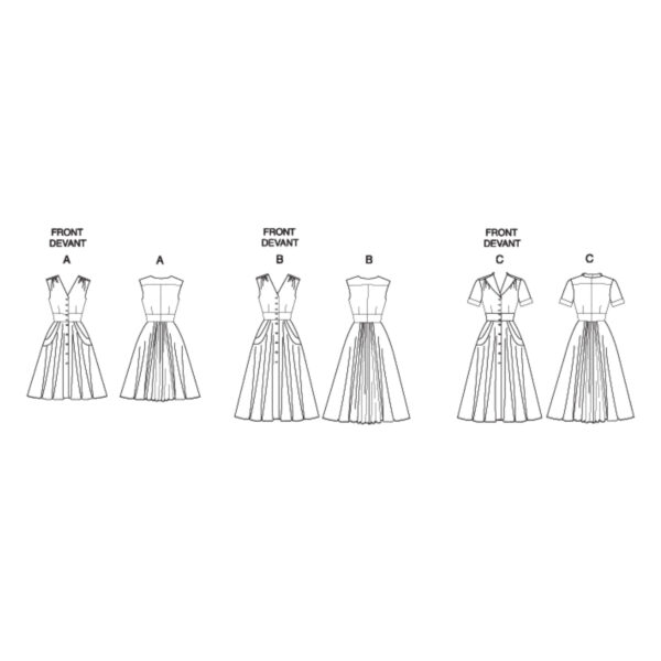 Vogue Schnittmuster V8577 - Kleid - breite Taille - geknöpft – Bild 8