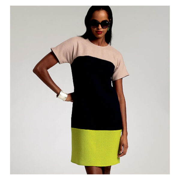 Vogue Schnittmuster V8805 - schlichtes Kleid - Colorblocking – Bild 2