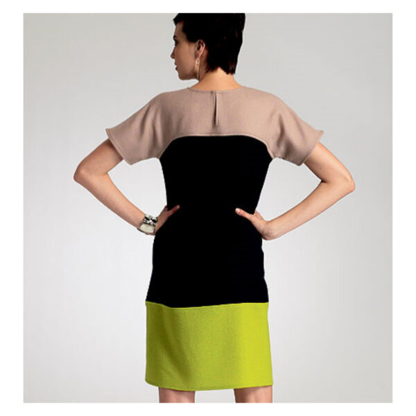 Vogue Schnittmuster V8805 - schlichtes Kleid - Colorblocking – Bild 4