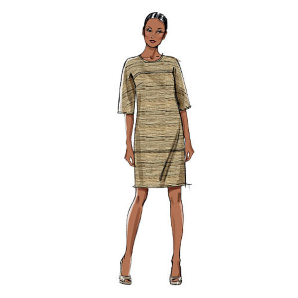 Vogue Schnittmuster V8805 - schlichtes Kleid - Colorblocking – Bild 6
