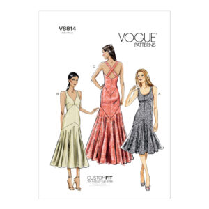 Vogue Schnittmuster V8814 - Kleid mit Trägern - rückenfrei