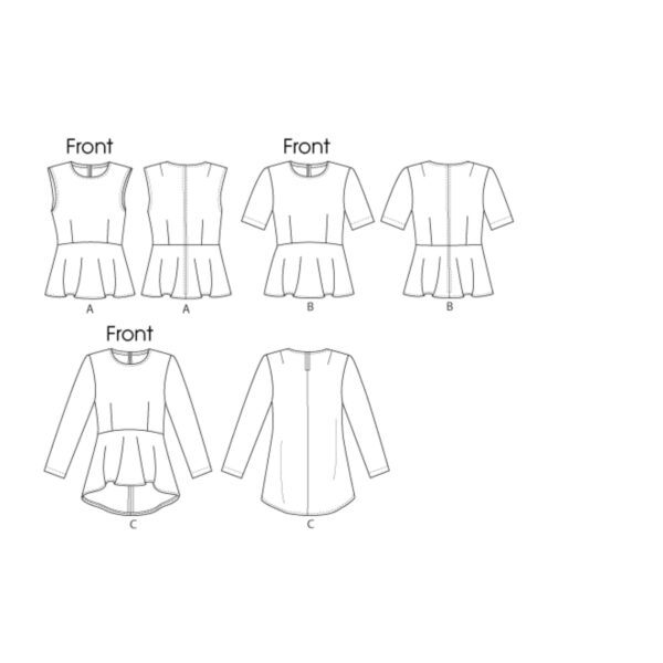 Vogue Schnittmuster V8815 - Bluse - Shirt - Schößchen – Bild 6