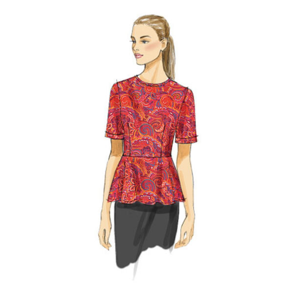 Vogue Schnittmuster V8815 - Bluse - Shirt - Schößchen – Bild 3