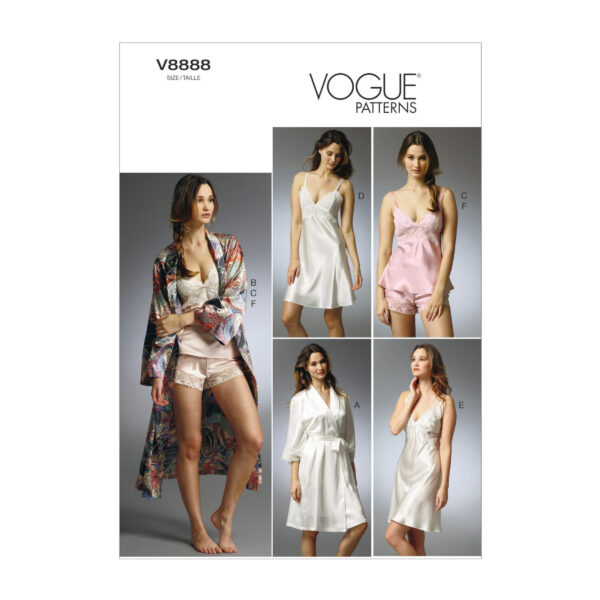 Vogue Schnittmuster V8888 - Nachtwäsche - Morgenmantel - Hemdchen