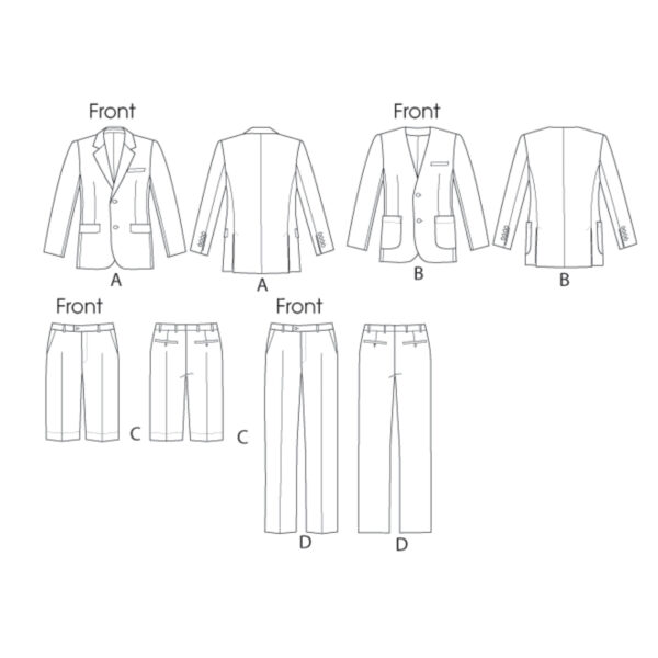 Vogue Schnittmuster V8890 - Herrenanzug - Sakko - Hosenvariante – Bild 7
