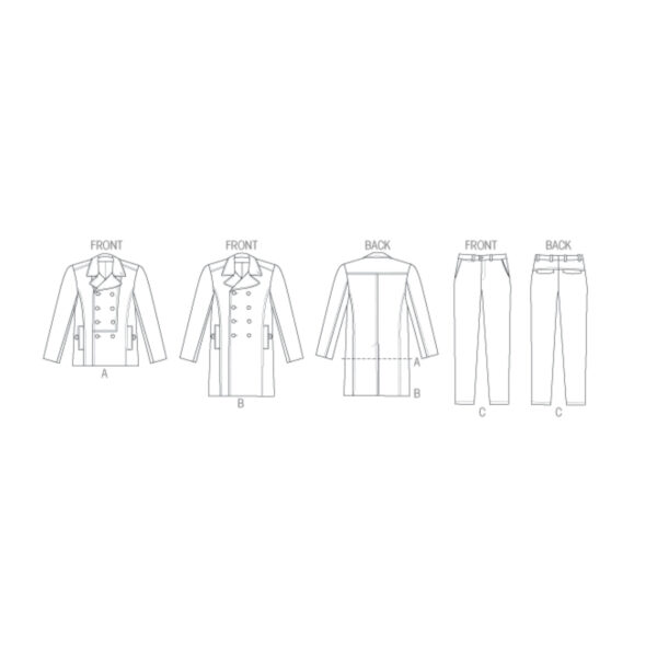 Vogue Schnittmuster V8940 - Herrenmantel - Herrenjacke - Hose – Bild 10