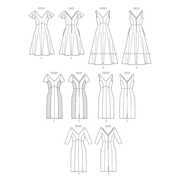 Vogue Schnittmuster V8997 - Kleid - mit zwei Rockvariationen - weit oder schmal – Bild 11