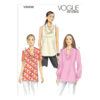 Vogue Schnittmuster V9006 - Bluse - Shirt - mit Wasserfallausschnitt