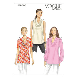 Vogue Schnittmuster V9006 - Bluse - Shirt - mit Wasserfallausschnitt