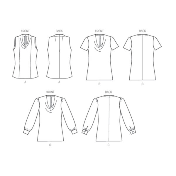 Vogue Schnittmuster V9006 - Bluse - Shirt - mit Wasserfallausschnitt – Bild 5