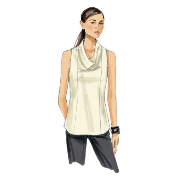 Vogue Schnittmuster V9006 - Bluse - Shirt - mit Wasserfallausschnitt – Bild 2